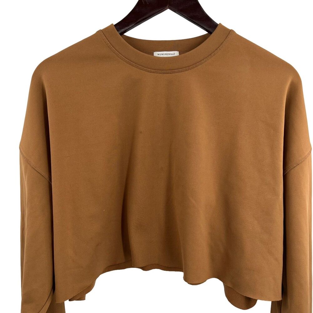 WeWoreWhat Brown Earth Tone‎ Cropped Sweatshirt Medium